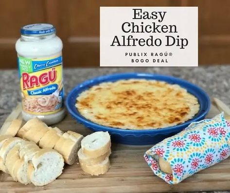 Chicken Alfredo Dip, Ragu Alfredo Sauce, Alfredo Dip, Chicken Ragu, Easy Chicken Alfredo, Classic Alfredo Sauce, Chicken Carbonara Recipe, Chicken Ham, Easy Chicken Parmesan