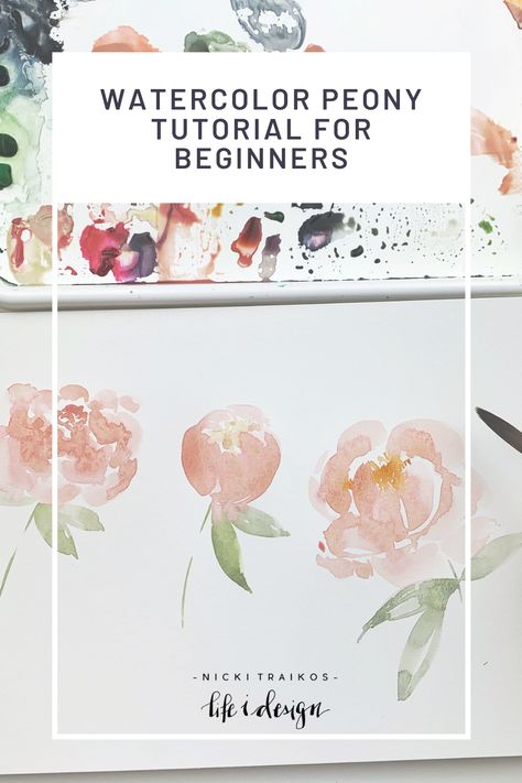 Watercolors For Beginners, Wedding Watercolor Painting, Peony Tutorial, Bad Painting, Color Theory Art, Watercolor Peony, Paint With Me, Watercolor Flowers Tutorial, Learn Watercolor