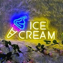 Ice Cream Bar Sign, Ice Cream Signs, Ice Cream Light, Ice Cream Neon Sign, Signs For Business, Ice Cream Sign, Ice Cream Decorations, Party Bedroom, Ice Cream Bar