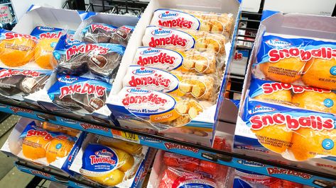 19 Hostess Snacks, Ranked Worst To Best Hummus Brands, Hostess Donettes, Hostess Twinkies, Hostess Snacks, Hostess Cupcakes, Eat This Not That, Popular Desserts, Honey Buns, Wafer Cookies