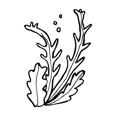 Cartoon seaweed royalty free illustration Seaweed Drawing Easy, Seaweed Sketch, Cartoon Seaweed, Seaweed Drawing, Line Cartoon, Bug Coloring Pages, Turtle Tattoo Designs, Calligraphy Doodles, Color Knowledge