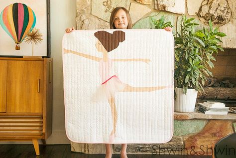 Tiny Dancer Quilt || Free Pattern - Shwin & Shwin Tina Costume, Foundation Piecing Patterns, Ballerina Quilt, Kids Quilt Patterns, Ballet Quilt, Kid Quilts Patterns, Kid Quilts, Girl Quilts, Kids Quilts