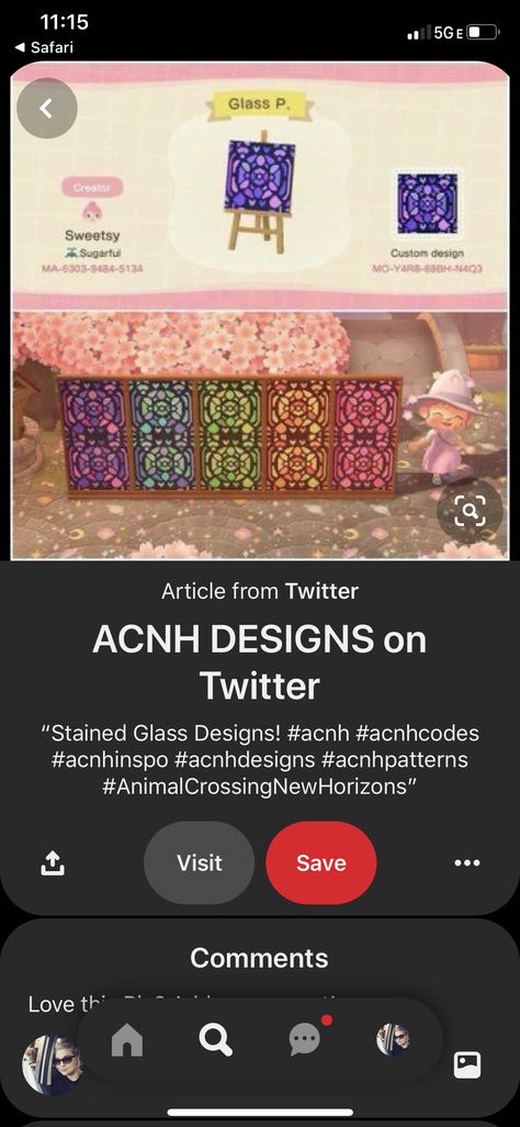 Acnh Glass Design, Stained Glass Animal Crossing, Animal Crossing Stained Glass Design, Stained Glass Acnh, Acnh Stained Glass Design, Acnh Stained Glass Code, Acnh Castlecore, Calm Core, Acnh Wallpaper Designs