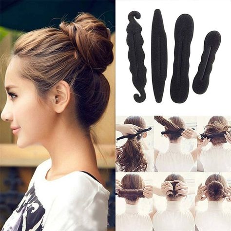 N-K 4 pcs Women's Magic Hair Bun Maker Foam Sponge Styling Hair Clip Device Quick Accessories Deft as shown : Amazon.ca: Beauty & Personal Care Quick Messy Bun, Easy Chignon, Messy Bun Updo, Hair Braiding Tool, Braid Tool, Chignon Bun, Hair Bun Maker, Bun Maker, Bun Updo