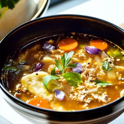 Egg Roll Soup: A Quick and Flavorful Recipe Eggroll Soup, Soup With Chicken Breast, Egg Rolls In A Bowl, Egg Roll Soup, Soup With Chicken, Fusion Dishes, Dumplings For Soup, Coleslaw Mix, Egg Roll