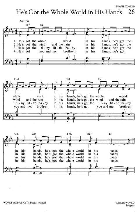 He's Got The Whole World In His Hands Art, He's Got The Whole World In His Hands, He’s Got The Whole World In His Hands Song, Precious Lord Take My Hand Hymn, Old Hymns Lyrics, Rock Of Ages Hymn, Glory To His Name Hymn, Onward Christian Soldiers Hymn, Whole World In His Hands