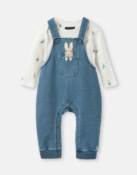 Joules Wilbur Denim Baby Boys Official Peter Rabbit™ Collection Dungaree Set DENIM PETER RABBIT Boys Rain Boots, Girls Rain Boots, Boys Easter Outfit, Denim Dungaree, Denim Baby, Denim Dungarees, Toddler Tops, Easter Outfit, Baby Outfits