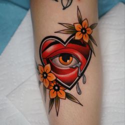 Ink It Up Trad Tattoos Blog Traditional Tattoo Eye, Crying Heart, Satanic Tattoos, Tattoo Test, Traditional Style Tattoo, Octopus Tattoos, Shape Tattoo, Traditional Tattoo Design, Tattoo Portfolio