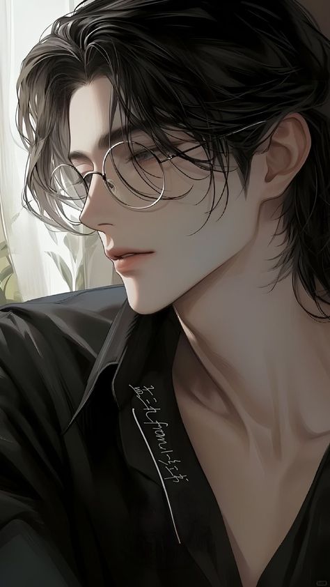 Guy With Glasses Drawing Reference, Talkie Characters, Draw Boy, Man With Glasses, Male Art Reference, 얼굴 그리기, Dark Anime Guys, 인물 드로잉, Anime Guys Shirtless