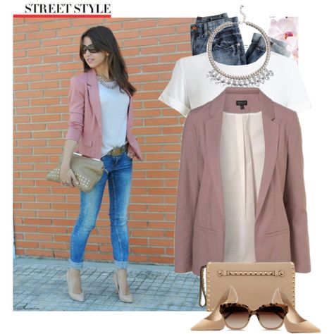 Street Style - Mauve Blazer Mauve Blazer Outfits, Mauve Outfit Ideas, Mauve Outfit, Modern Princess, Blazer Outfit, Baggy Clothes, Spring Clothes, Outfits 2017, Elegant Colors