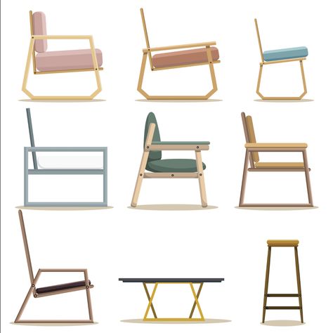 Download the chair furniture of living room set 363779 royalty-free Vector from Vecteezy for your project and explore over a million other vectors, icons and clipart graphics! Furniture Png, Church Design Architecture, Zoo Architecture, Chairs Logo, Architecture School, Furniture Design Sketches, Architectural Sketches, Architecture Collage, Minimal House Design