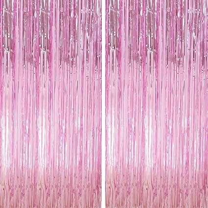 Amazon.com: Crosize 2 Pack 3.3 x 9.9 ft Pink Foil Fringe Backdrop Curtain, Streamer Backdrop Curtains, Streamers Birthday Party Decorations, Tinsel Curtain for Parties, Galentines Decor, Preppy, Photo Booth : Electronics Pink Fringe Backdrop, Pink Photo Booth, Pink Streamers, Foil Fringe Backdrop, Tinsel Curtain, Streamer Decorations, Backdrop Curtains, Foil Curtain, Streamer Backdrop