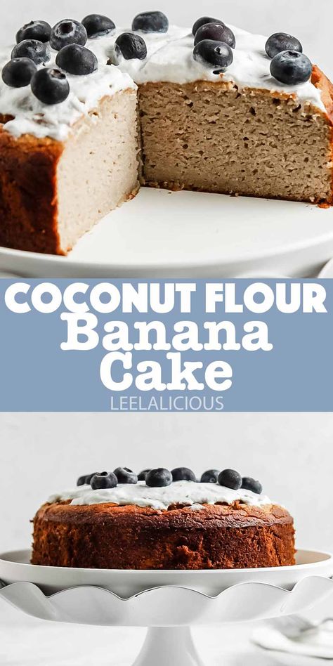 Paleo Banana Cake, Banana Coconut Cake, Coconut Flour Cake Recipes, Recipes Using Coconut Flour, Gluten Free Banana Cake, Coconut Flour Cakes, Fruit Topping, Snacking Cake, Banana Bundt Cake