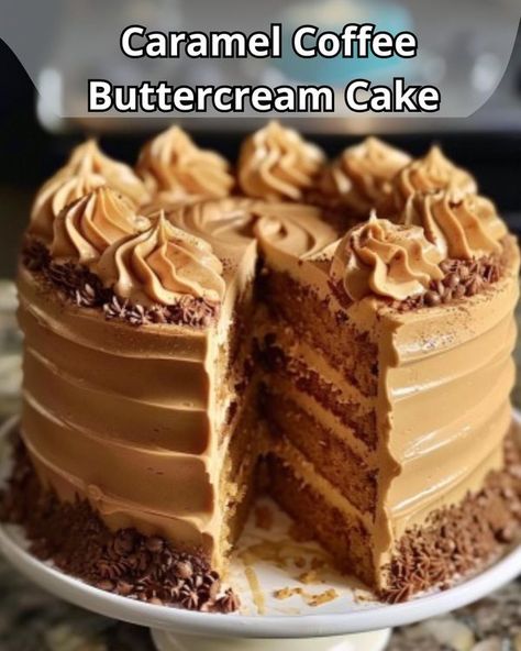 Moist Coffee Cake, Cake With Layers, Coffee Buttercream, Caramel Coffee, Dessert Lover, Dessert Cupcakes, Cake Frosting, Buttercream Cake, Cupcake Cookies