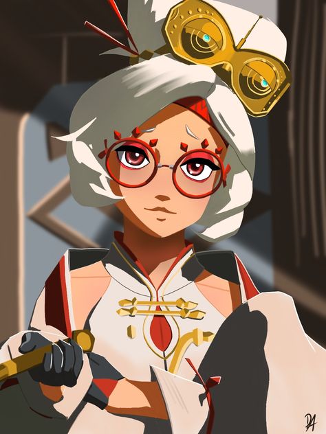 Purah Drawing by artist denizmakingart on instagram! Purah Zelda Totk Fanart, Botw Purah, Purah Botw, Purah Zelda Tears Of The Kingdom, Purah Zelda Totk, Purah Fanart, Zelda Dnd, Anime Nose, Zelda Tears Of The Kingdom