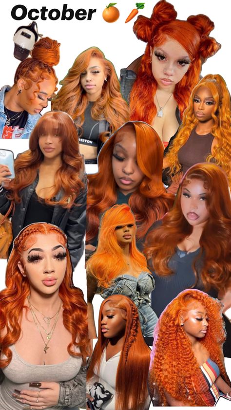 Orange & Ginger Hairstyles Ginger With Blonde Front Pieces, Ginger Pigtails, Ginger Hairstyles, Ginger Wig, Cute Hair Colors, Ginger Women, Box Braids Hairstyles For Black Women, Hairstyle Inspo, Frontal Hairstyles