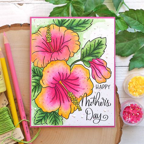 Floral Designs For Project, Paper Design Ideas For Project, Colorful Borders Design For Project, Butterfly And Flower Painting, Birthday Card Ideas, Colorful Borders Design, Simon Says Stamp Blog, Color Drawing Art, Page Borders Design