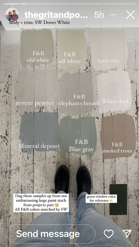 Colors That Match Revere Pewter, Hall Panelling, Mushroom Bathroom, Farrow And Ball Bedroom, Train House, Farrow And Ball Kitchen, Hall Painting, Elephants Breath, Skimming Stone