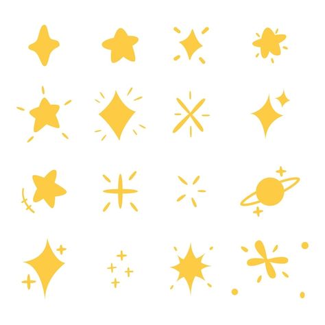 Vintage Stars Aesthetic, Cartoon Sparkles, Sparkle Doodles, Sparkle Doodle, 00s Aesthetic Wallpaper, Sparkle Illustration, Sparkle Drawing, Star Doodles, Sparkle Vector