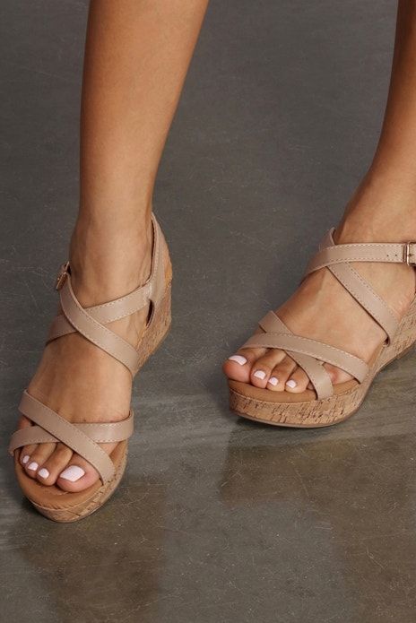 Short Wedges Shoes, Small Wedge Sandals, Women’s Wedges, Nude Wedge Sandals, Dress With Wedges Outfit, Wedge Heels Outfit Dress, Wedge Sandals Outfit Dress, Wedge Heels Outfit, Summer Wedges Shoes