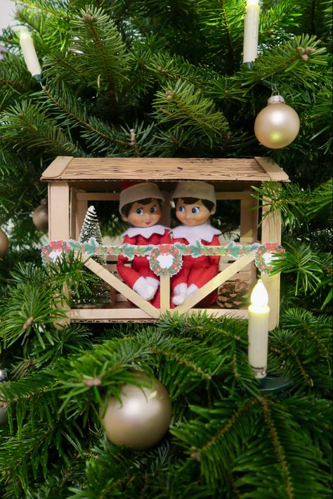 Elf Treehouse, Ornament Diy Ideas, Elf On A Shelf, Xmas Elf, Ornament Diy, Elf Ideas, A Shelf, On The Shelf, Elf On The Shelf