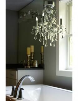 Arabella Battery Operated Chandeliers Battery Operated Chandelier, Bathroom Chandelier, Exterior Houses, Magazine Website, Bathroom Furnishings, Soaker Tub, Four Arms, Small Chandelier, Shabby Chic Bathroom