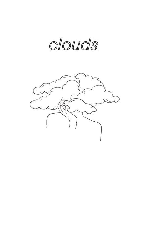 Women Cloud Tattoo, Linework Cloud Tattoo, One Direction Clouds Tattoo, Cloudy Mind Tattoo, Painting Tattoo Minimalist, Minimalist Cloud Tattoo, Rain Tattoo Ideas, Head In The Clouds Tattoo, Rain Cloud Tattoos