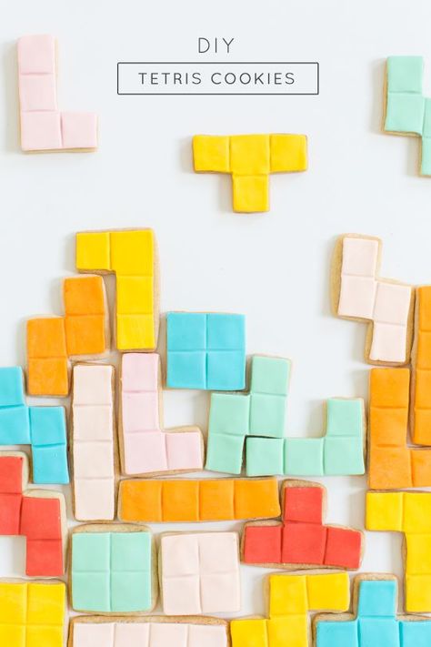 Diy Tetris, Diy Edible, Favorite Cookie Recipe, Recipes With Marshmallows, Dessert Dishes, Cute Cookies, Sugar Cookies Recipe, Favorite Cookies, Cooking With Kids