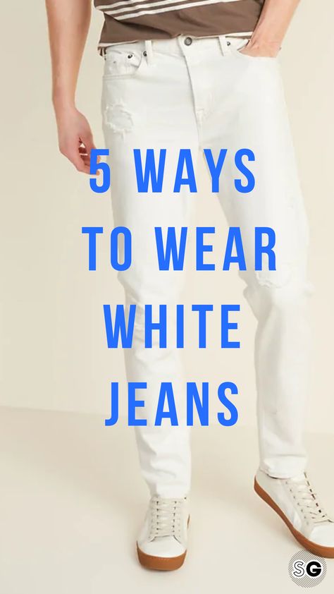 Celebrities have been doing it for years, so why aren’t you? Check out these five ways that you can rock white jeans this summer, just like the pro’s do | mens summer fashion, mens summer style, mens summer fashion, mens summer style, mens summer fashion, mens summer style, style for guys, fashion for guys, mens denim, white denim, denim for guys, mens jeans, white jeans White Jeans Outfit Men Summer, Men’s White Jeans, Ecru Jeans Outfits Men, White Denim Outfit Men, White Jeans Outfit Men Street, White Jeans Men Outfit, Men White Jeans Outfit, White Jeans Outfit Men, White Jeans Outfit Summer