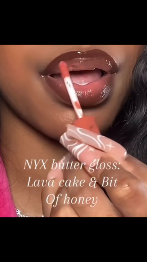 Lava Cake Nyx Butter Gloss, Nyx Butter Gloss Dark Skin Lip Combo, Butter Gloss Dark Skin, Butter Gloss Lip Combo, Nyx Butter Gloss Dark Skin, Dark Skin Lip Combo, Gloss Lip Combo, Makeup Favorites, Nyx Butter