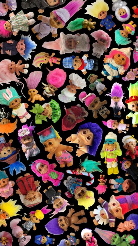 #ispy #trolls #troll doll #troll dolls #toys Trolls Aesthetic, Troll Dolls Vintage, Troll Doll, Nostalgic Toys, Abstract Iphone Wallpaper, Troll Dolls, Easy Hairstyles For Long Hair, Create Collage, Creative Play