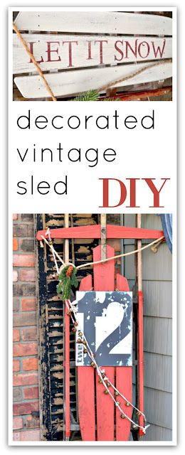 Sled Decorating Ideas Diy, Gears Turning, Sled Decor, Vintage Sled, Christmas Sled, Snow Sled, Celebration Ideas, Direct Selling, Decorating Style