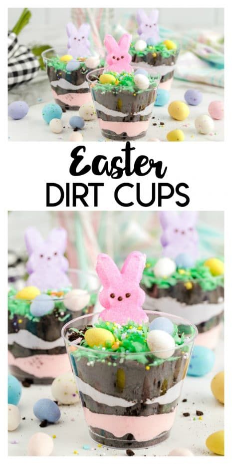 Dirt Cups Easter, Easter Dirt Cups, Oreo Dirt Dessert, Dirt Dessert Recipe, Dirt Dessert, Easter Deserts, Oreo Dirt, Dirt Cups, Easter Party Food