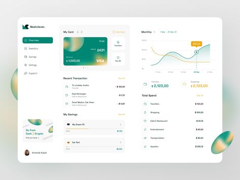 Simple Banking Web App by Fireart Studio on Dribbble Cimb Bank Template Design, Web Banking, Ui Website, Ui Design Dashboard, App Design Layout, Showit Website Template, Bank Design, Ui Design Website, Banking App