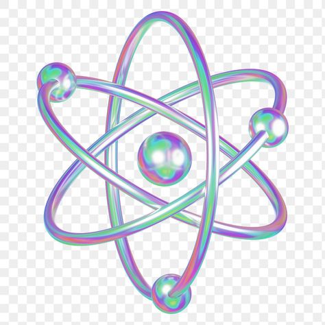 Atom Aesthetic, Atoms Aesthetic, Physics Icon, Physics Logo, Physics Aesthetic, Atom Design, Rainbow Products, Editing Overlays, 3d Geometric Shapes