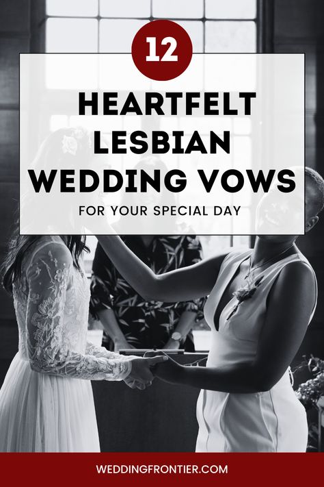 Draw inspiration from these 12 tender and empowering lesbian wedding vows that celebrate love in its purest form. Craft vows that resonate with your unique love story! #LesbianWedding #VowInspiration #LGBTWedding #LoveWins #WeddingVows Queer Wedding Vows, Lgbtq Wedding Vows, Lesbian Vows Wedding Ceremonies, Western Lesbian Wedding, Lesbian Vows, Lesbian Wedding Vows, Diy Wedding Vows, Unique Wedding Vows, Personal Wedding Vows