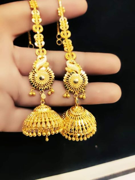 Gold Jhumkas, New Gold Jewellery Designs, Gold Jewellery Design, Jewellery Designs, Gold Jewellery, Gold Jewelry, Jewelry Design, Drop Earrings, Gold