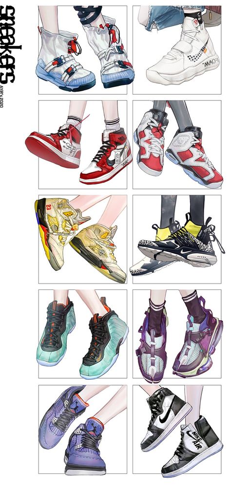 Shoes Drawing, Sneaker Art, Anime Drawings Tutorials, Drawing Clothes, Digital Art Tutorial, Drawing Poses, Drawing Reference Poses, Character Outfits, Art Clothes