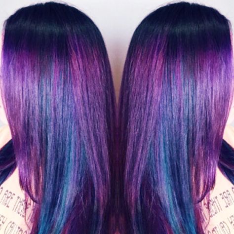 Vivid Violet. Purple Perfection. Goldwell Elumen Indigo Purple Hair, Purple And Indigo Hair, Professional Purple Hair, Vibrant Violet Hair, Haircut Options, Pravana Violet, Goldwell Elumen, Hair Projects, Violet Purple