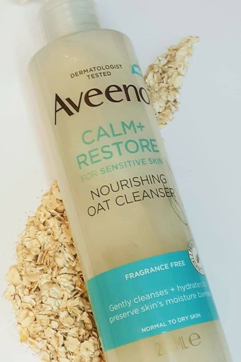 Aveeno Oat Cleanser, Aveeno Aesthetic, Skin Care For Dry Sensitive Skin, Aveeno Face Wash, Aveeno Cleanser, Aveeno Moisturizing Lotion, Aveeno Skincare, Aveeno Skin Care, Aveeno Lotion