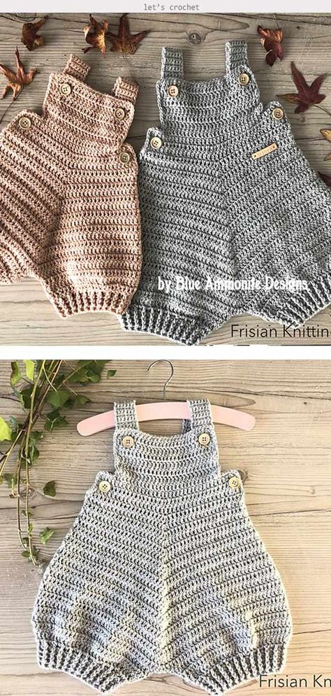 Baby Romper Bjorn Crochet Pattern Crochet Patterns Newborn Boy, Crochet Baby Bloomers, Baby Romper Pattern Free, Crochet Baby Clothes Boy, Boy Crochet Patterns, Crochet Baby Projects, Crochet Patterns Baby Boy, Baby Jackets, Baby Romper Pattern