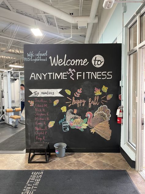 Fall Fitness, Anytime Fitness, Chalkboard Art, Happy Fall, Gym Workouts, Chalkboard, Chalk, Chalkboard Quote Art, Gym