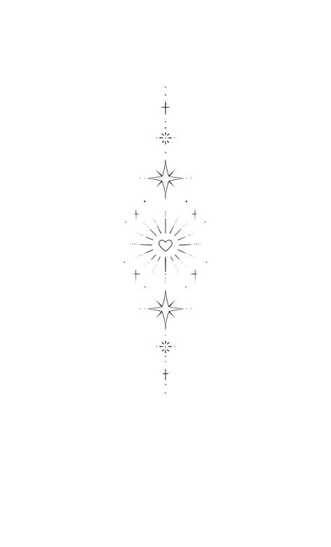 Afterlife Tattoo, Small Girly Tattoos, Beginner Tattoos, Star Tattoo Designs, Small Pretty Tattoos, Spine Tattoos For Women, Cute Little Tattoos, Sternum Tattoo, Cute Tattoos For Women