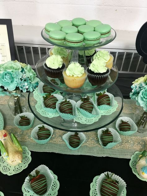 Baby Shower Sweet Table Boy Green, Sage Green Snack Table, Mint Green Decorations Party, Mint Green Baby Shower Ideas, Mint Green Birthday Decorations, Sage Quinceanera, Green Dessert Table, Sweet 16 Sleepover, Mint Green Birthday