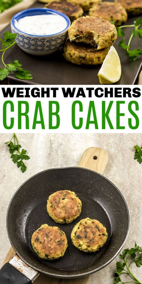 Weight Watchers Crab Cakes, Ww Appetizers, Weight Watchers Dinner, Weight Watchers Tips, Weight Watcher Dinners, Ww Meals, Dip Sauce, Ww Freestyle, Crab Recipes