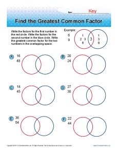 find_the_greatest_common_factor 6th Grade Math Worksheets, Greatest Common Factor, Least Common Multiple, Common Multiples, Factors And Multiples, Greatest Common Factors, Free Math Resources, 6th Grade Math, Grade 6 Math