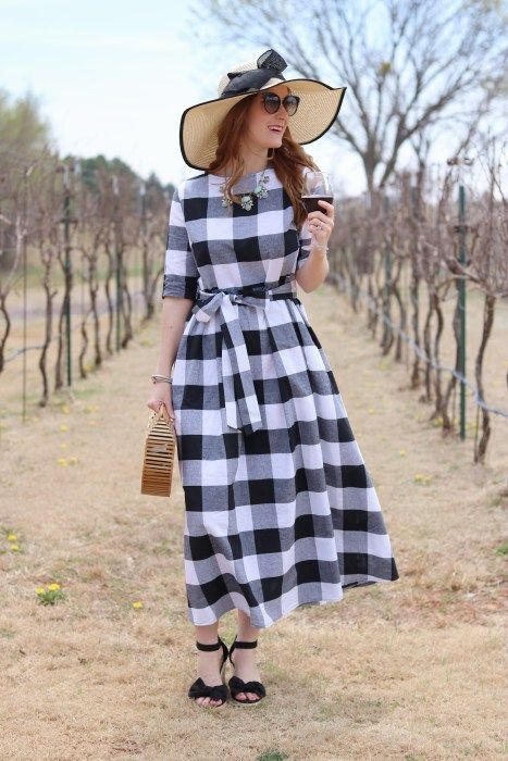 An Oklahoma City Winery Date | Shein Buttoned Keyhole Self Tie Checkered Dress | Gingham dress | gingham dress outfit| winery outfit spring| winery outfit spring wine tasting | wine tasting outfit | gingham dress blue necklace | OKC Winery | Clauren Ridge Winery | Warby Parker Cleo Sunglasses Wine Dress Outfit, Winery Outfit Spring, Winery Date, Gingham Dress Outfit, Winery Outfit, Wine Tasting Outfit, Spring Wine, Wineries Outfit, City Winery