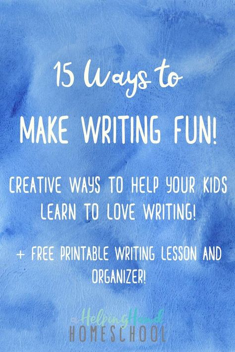 15 Ways to Make Writing Fun! Homeschool Topics, Creative Writing For Kids, Fun Writing Activities, Writing Instruction, Elementary Writing, Teaching Techniques, Free Writing, Script Writing, Christian Resources