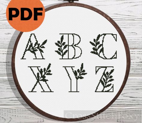 Cross Stitch Monogram Patterns, Alphabet Cross Stitch Pattern, Monogramm Alphabet, Ampersand Sign, Alphabet Cross Stitch, Monogram Cross Stitch, Boho Cross, Christmas Alphabet, Small Cross Stitch