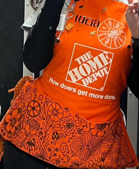 Home Depot Apron Ideas, Home Depot Apron Art Ideas, Home Depot Apron Art, Home Depot Apron, Cute Flower Drawing, Apron Art, Apron Ideas, Work Apron, Work Aprons